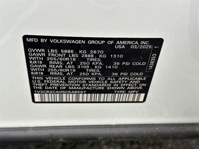 2025 Volkswagen Atlas 2.0T Peak Edition
