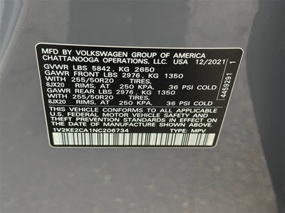 2022 Volkswagen Atlas Cross Sport 3.6L V6 SE w/Technology