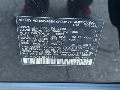 2026 Volkswagen Atlas 2.0T SE