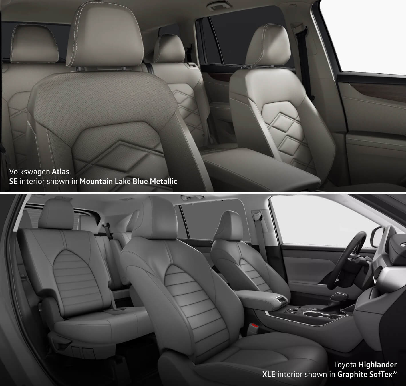 VW Atlas vs. Toyota Highlander interior